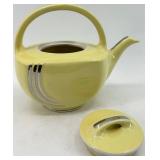 Vintage Hall 6-Cup Teapots - 2 Green & Yellow Ceramic with Gold Trim