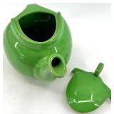 Vintage Hall 6-Cup Teapots - 2 Green & Yellow Ceramic with Gold Trim