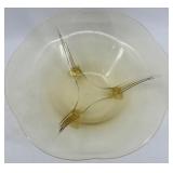 Vintage Gold, Amber and Yellow Glassware Set including Cake Plate