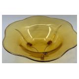 Fostoria Amber Glass Candlestick Holders & Compote Bowls - Vintage Decor