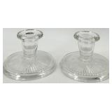 Vintage Crystal Glass Candlestick Holders - 5 Pair