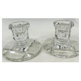 Vintage Crystal Candlestick Holders - 6 pairs including Painted Blue with Bird Motif