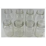 Ball & Kerr Mason Jars - Clear Glass Assorted Sizes, 8 Jars