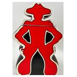 Dept 56 Longhorn Teapots & Cups & Saucers Set - Black w/ Red & Yellow Logos