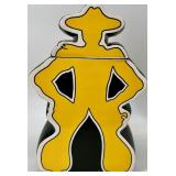 Dept 56 Longhorn Teapots & Cups & Saucers Set - Black w/ Red & Yellow Logos