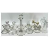 Vintage Crystal and Ceramic Candle Holders - 6 Pairs