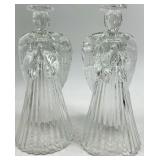 Vintage Crystal and Ceramic Candle Holders - 6 Pairs