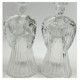 Vintage Crystal and Ceramic Candle Holders - 6 Pairs