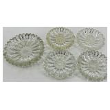 Vintage Hazel Atlas Sunflower Glass - 4 Candle Holders and Trinket Dish