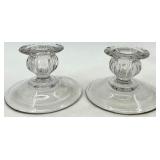 Vintage Cambridge Glass Candlelight Crystal Set - including Clear Compote Bowl, Candlesticks & Plates