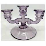 12 Assorted Vintage Crystal Glass Candlesticks including Purple Viking Glass