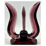 12 Assorted Vintage Crystal Glass Candlesticks including Purple Viking Glass