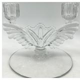 12 Assorted Vintage Crystal Glass Candlesticks including Purple Viking Glass