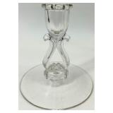 12 Assorted Vintage Crystal Glass Candlesticks including Purple Viking Glass