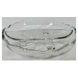 Vintage Fostoria Clear Glass Pedestal Compote, Salt & Pepper Shakers, 6 Swirl Bowls, Divided Dish and Creamer