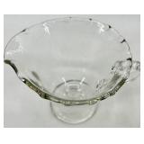 Vintage Fostoria Clear Glass Pedestal Compote, Salt & Pepper Shakers, 6 Swirl Bowls, Divided Dish and Creamer