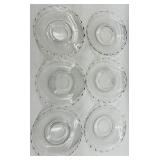 Vintage Fostoria Clear Glass Pedestal Compote, Salt & Pepper Shakers, 6 Swirl Bowls, Divided Dish and Creamer