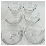 Vintage Hazel Atlas Orchard Crystal Party Snack Trays & Cups - 4 Trays, 6 Cups