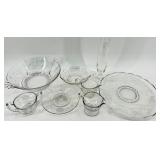 Vintage Fostoria Clear Glassware Set - Assorted Plates, Bowls, Creamer, Sugar & Champagne Flute