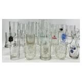 Vintage Glass Beer Mugs Collection - Assorted Vintage Clear Drinking Glasses