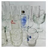 Vintage Glass Beer Mugs Collection - Assorted Vintage Clear Drinking Glasses