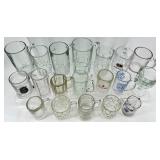 Vintage Glass Beer Mugs Collection - Assorted Vintage Clear Drinking Glasses