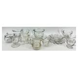 Vintage Clear Glassware Set - Teacups & Saucers, Mugs & Serving Dishes