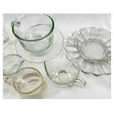 Vintage Clear Glassware Set - Teacups & Saucers, Mugs & Serving Dishes