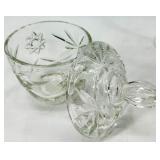 Assorted Vintage Glassware - 2 Wine Glasses, Sugar Jar & Bowls