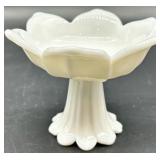 Vintage Milk Glass including Daisy Pattern - Lidded Box, Candlestick, Compotes & Dishes