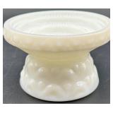 Vintage Milk Glass including Daisy Pattern - Lidded Box, Candlestick, Compotes & Dishes