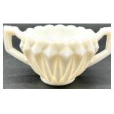 Vintage Milk Glass including Daisy Pattern - Lidded Box, Candlestick, Compotes & Dishes