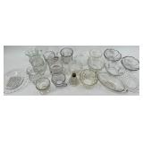 20 piece Vintage Crystal Clear Glassware Assortment - Sugar Bowls, Creamer & More