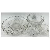 Vintage Fostoria Glass Diamond Cut Crystal Bowls