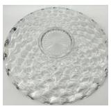 Vintage Fostoria Glass Diamond Pattern Clear Glass Platter - Cake Plate & More