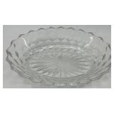 Vintage Fostoria Glass Diamond Pattern Clear Glass Platter - Cake Plate & More