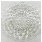 Vintage Fostoria Glass Diamond Pattern Clear Glass Platter - Cake Plate & More