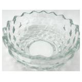 Vintage Fostoria Glass Crystal Diamond-Cut Decanter & Bowls Set