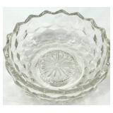 Vintage Fostoria Glass Crystal Diamond-Cut Decanter & Bowls Set