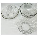 Assorted Vintage Crystal Glass including a Punch Bowl Base and Vase