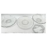 Vintage Assorted Glass including Fostoria Lacy Leaf Glass Centerpiece Bowl - 4-Piece Set