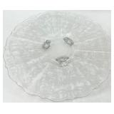 Assorted Vintage Fostoria Glass - Clear Etched Grapevine Pattern Assorted Plates, Saucers & Teacup Set