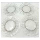 Assorted Vintage Fostoria Glass - Clear Etched Grapevine Pattern Assorted Plates, Saucers & Teacup Set