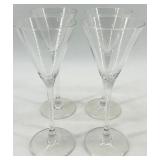 Vintage Blue Stem Goblets & Clear Champagne Flutes - 8-Piece Glassware Set