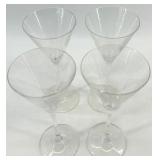 Vintage Blue Stem Goblets & Clear Champagne Flutes - 8-Piece Glassware Set