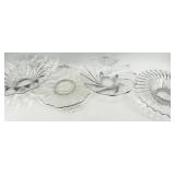 Vintage Assortment of Glass including Heisey Bowl - Scalloped Edge - Radial Pattern - QTY 4