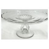 Vintage Viking, Jeanette, Indiana Glass Clear Glassware - Cake Stand & Leaf-Shaped Dishes with Stacked Plates and Candelabra