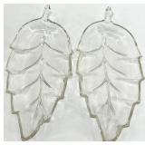 Vintage Viking, Jeanette, Indiana Glass Clear Glassware - Cake Stand & Leaf-Shaped Dishes with Stacked Plates and Candelabra