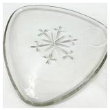 Vintage Viking, Jeanette, Indiana Glass Clear Glassware - Cake Stand & Leaf-Shaped Dishes with Stacked Plates and Candelabra
