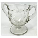 Assorted Vintage Glassware including Sugar Bowls, Creamers and Oil Lamp Base